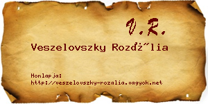Veszelovszky Rozália névjegykártya